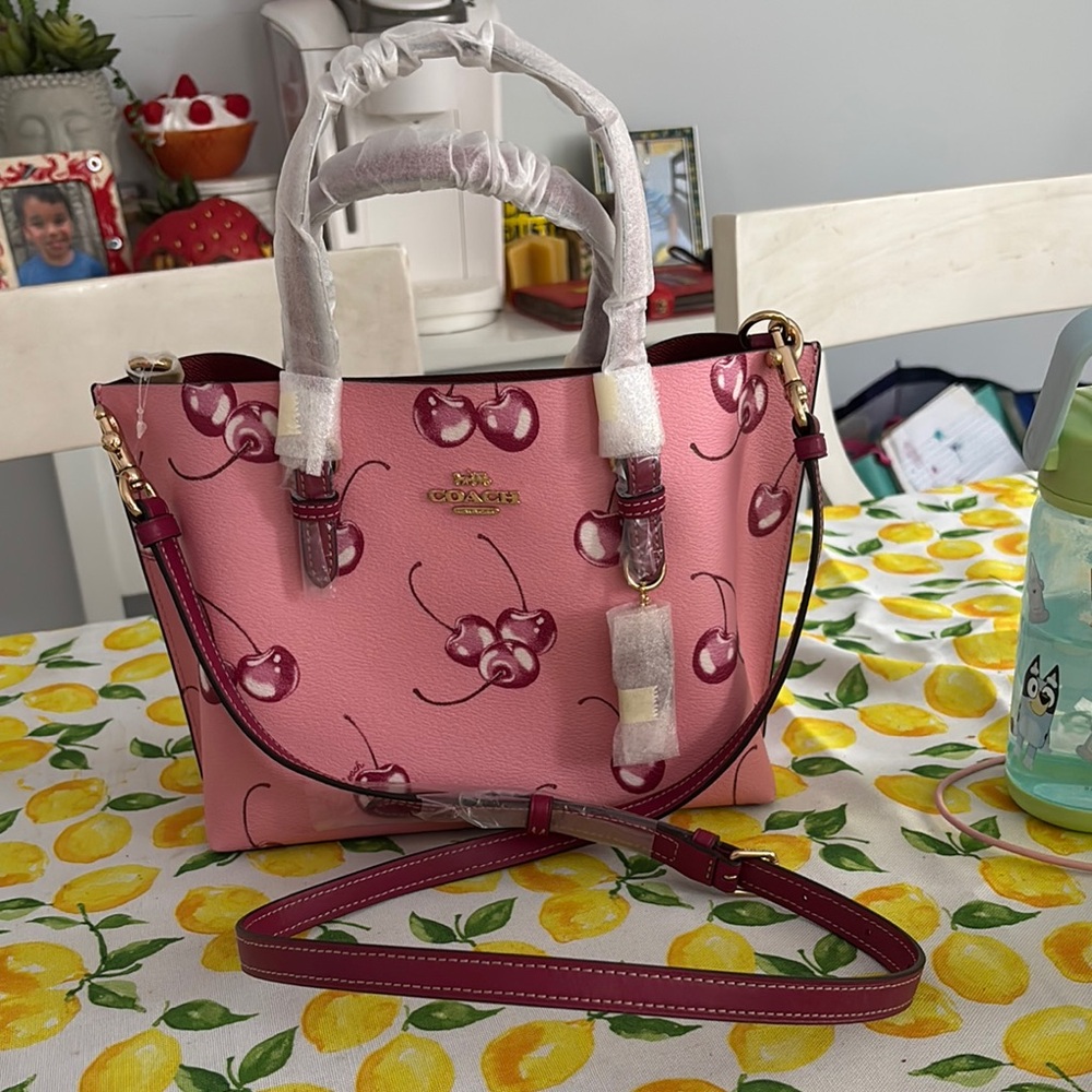 Cherry Mollie 25 Coach Pink Satchel with Detachable Strap, brand new.